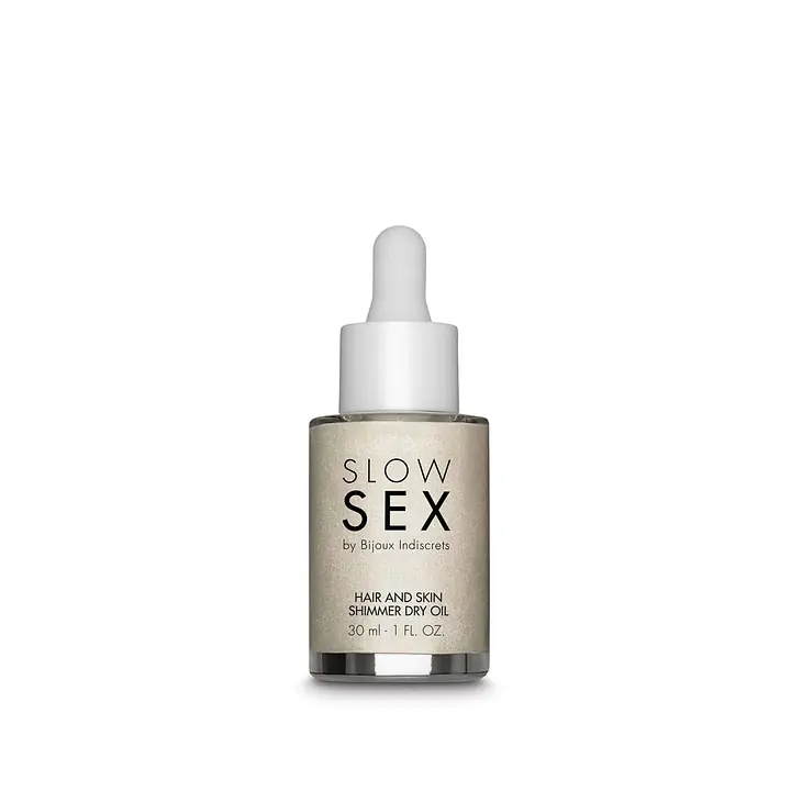 Суха олія-шимер для волосся та тіла Bijoux Indiscrets Slow Sex Hair and skin shimmer dry oil - Master