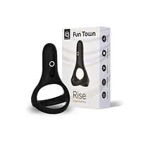 Подвійне ерекційне кільце Fun Town Rise Black, керування зі смартфона - Master