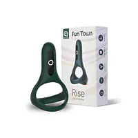 Подвійне ерекційне кільце Fun Town Rise Turquoise, керування зі смартфона - Master