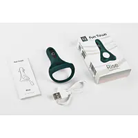 Подвійне ерекційне кільце Fun Town Rise Turquoise, керування зі смартфона - Master