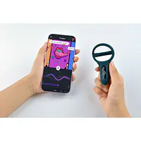 Подвійне ерекційне кільце Fun Town Rise Turquoise, керування зі смартфона - Master