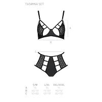 Розпродаж!!! Комплект з екошкіри Passion Tamaris Set black L/XL, бюстгальтер та трусики - Master
