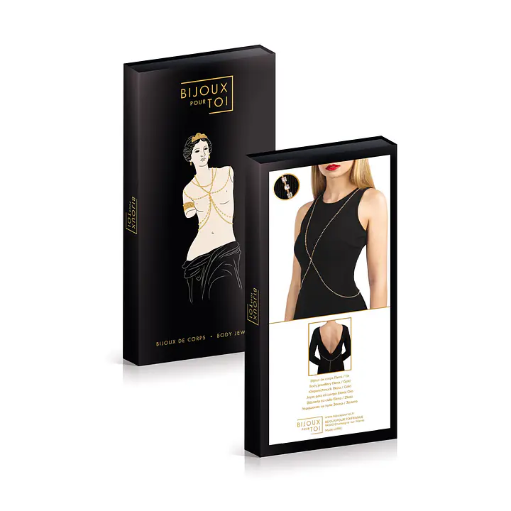 Золотистий ланцюжок для бюста Bijoux Pour Toi – Elena Gold зі стразами - Master