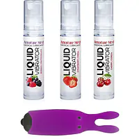 Набір з 3-х смаків стимулювального лубриканта Amoreane Med (3х10мл) і віброкулі Adrien Lastic Purple - Master