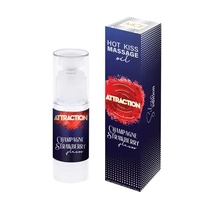 Їстівна масажна олія MAI Attraction Champagne Strawberry Hot Kiss (50 мл) - Master