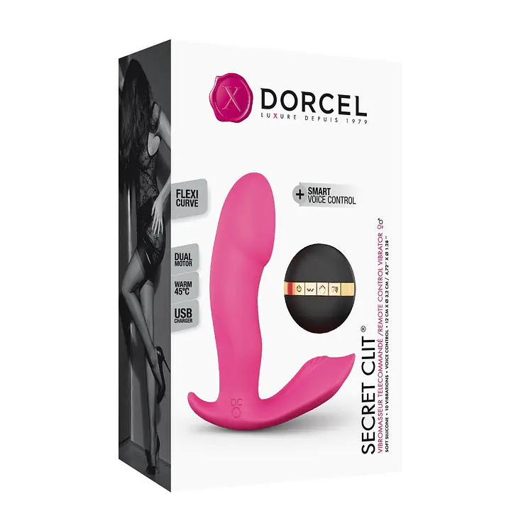 Вібратор Dorcel Secret Clit з підігрівом і пультом ДК, можна під одяг, голосове керування - Master