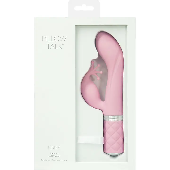 Розкішний вібратор-кролик Pillow Talk - Kinky Pink з кристалом Сваровські, потужний - Master