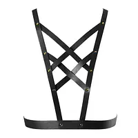 Портупея з екошкіри Bijoux Indiscrets Maze – Cross Cleavage Harness Black - Master