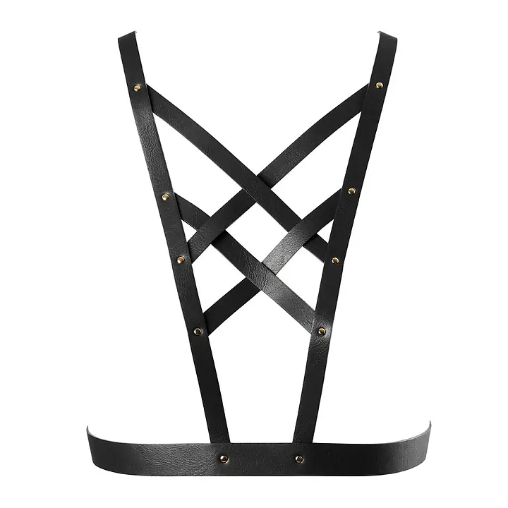 Портупея з екошкіри Bijoux Indiscrets Maze – Cross Cleavage Harness Black - Master
