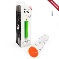 Помаранчева воскова свічка Art of Sex size M 15 см низькотемпературна, люмінесцентна - Master