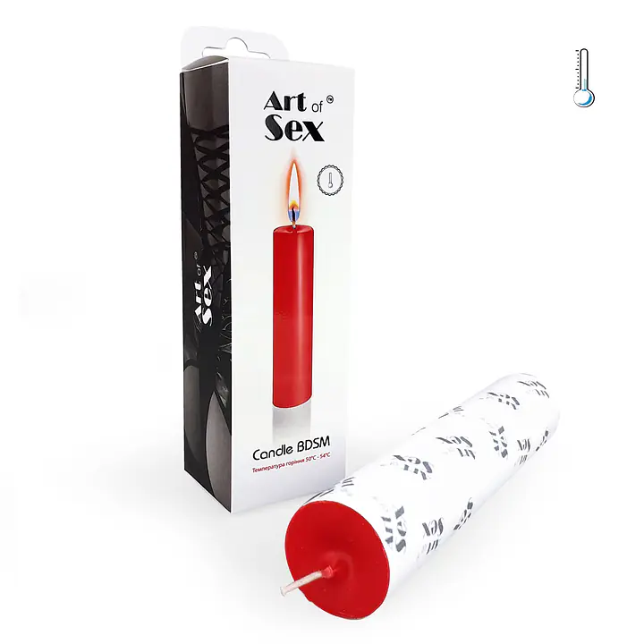 Червона воскова свічка Art of Sex size M 15 см низькотемпературна - Master