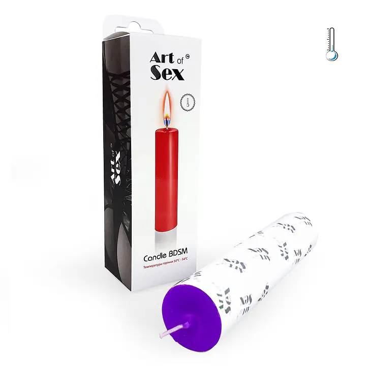 Фіолетова свічка воскова Art of Sex size M 15 см низькотемпературна - Master