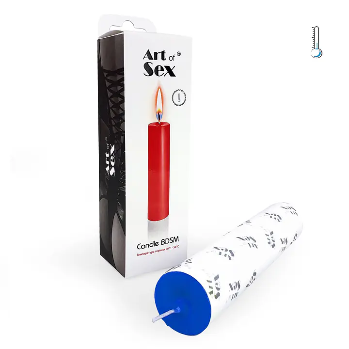 Синя воскова свічка Art of Sex size M 15 см низькотемпературна - Master