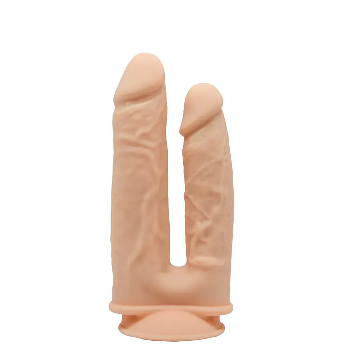 Фалоімітатор подвійний SilexD Double Gusto Flesh (Model 1 size 8"&7"),двошаровий, силікон + Silexd - Master