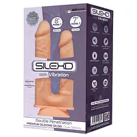 Фалоімітатор подвійний з вібрацією SilexD Double Gusto Flesh Motor (Model 1 size 8"&7"),двошарови - Master