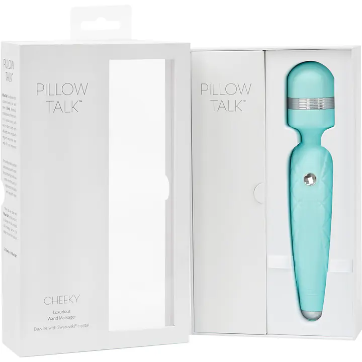 Розкішний вібромасажер PILLOW TALK - Cheeky Teal з кристалом Swarovsky, плавне підвищення потужності - Master