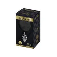 Металева анальна пробка Кролячий хвостик Alive Fluffy Twist Plug S Black, діаметр 2,9 см - Master