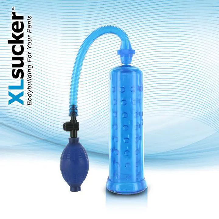 Вакуумна помпа XLsucker Penis Pump Blue для члена довжиною до 18см, діаметр до 4 см - Master