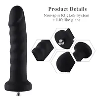 Силіконовий фалоімітатор для секс-машин Hismith 7.1″ Anal Dildo Black, система KlicLok - Master