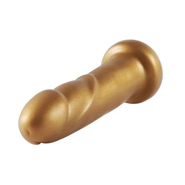 Золотий фалоімітатор Hismith 6.8″ Golden Silicone Dildo, система KlicLok - Master