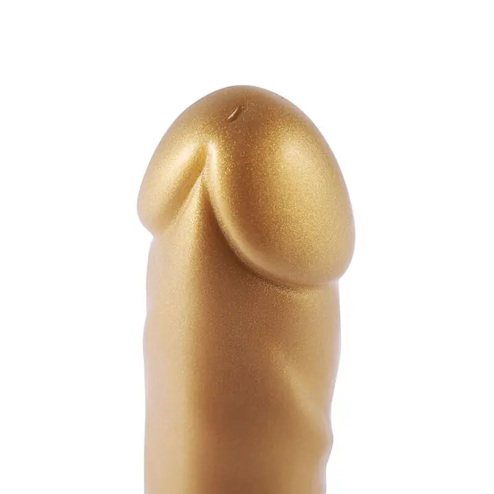 Золотий фалоімітатор Hismith 6.8″ Golden Silicone Dildo, система KlicLok - Master
