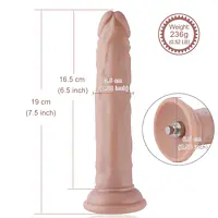 Реалістичний фалоімітатор для секс-машин Hismith 7.5″ Flexible Silicone Dildo, система KlicLok - Master