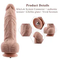 Гнучкий фалоімітатор для секс-машин Hismith 9.25″ Silicone Dildo, система KlicLok - Master