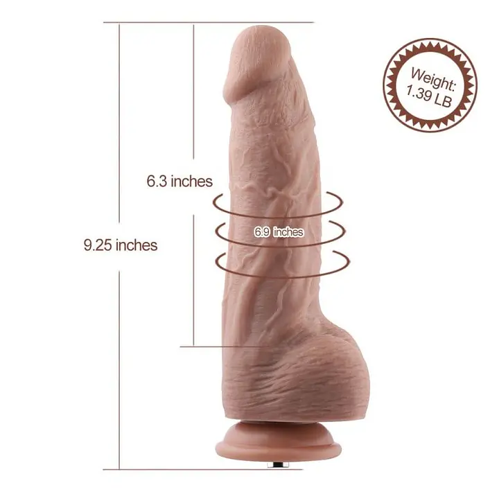 Гнучкий фалоімітатор для секс-машин Hismith 9.25″ Silicone Dildo, система KlicLok - Master