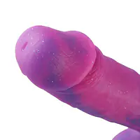 Фалоімітатор 8.2″ з вібрацією для секс-машин Hismith Purple Silicone Dildo with Vibe, KlicLok - Master