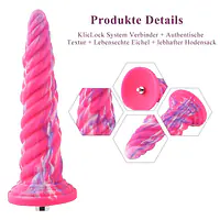 Фантазійний фалоімітатор 10.12″ для секс-машин Hismith Silicone Dildo rose Monster Series, KlicLok - Master
