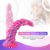Фантазійний фалоімітатор 10.12″ для секс-машин Hismith Silicone Dildo rose Monster Series, KlicLok - Master