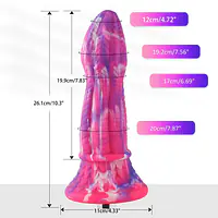 Фалоімітатор для секс-машин Hismith 10.3″ Silicone Monster Dildo Series, KlicLok та присоска - Master