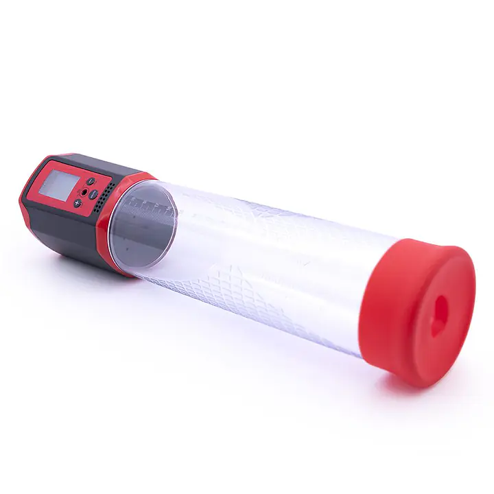 Автоматична вакуумна помпа Men Powerup Passion Pump Red, LED-табло, перезаряджувана, 8 режимів - Master