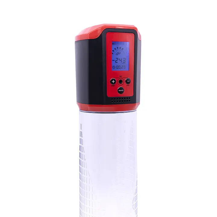 Автоматична вакуумна помпа Men Powerup Passion Pump Red, LED-табло, перезаряджувана, 8 режимів - Master