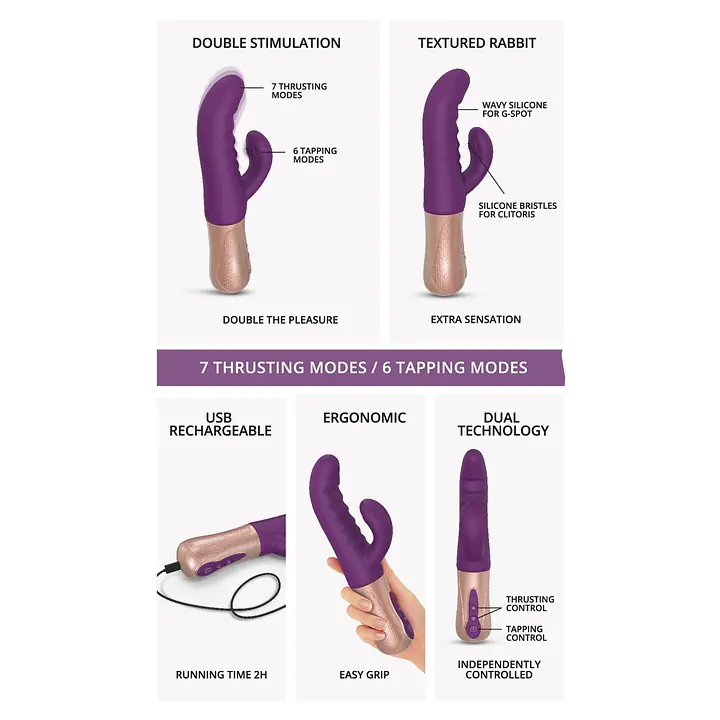 Подвійний пульсатор-кролик Love To Love SASSY BUNNY - PURPLE RAIN - Master