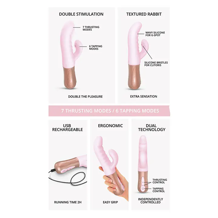Подвійний пульсатор-кролик Love To Love SASSY BUNNY - BABY PINK - Master