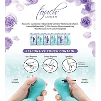Вібратор-кролик з сенсорним управлінням і ротацією Touch by SWAN - Duo Purple, глибока вібрація - Master