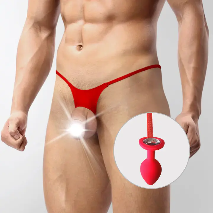Чоловічі труси XS-2XL із силіконовою анальною пробкою Art of Sex - Joni plug panties size S Red - Master