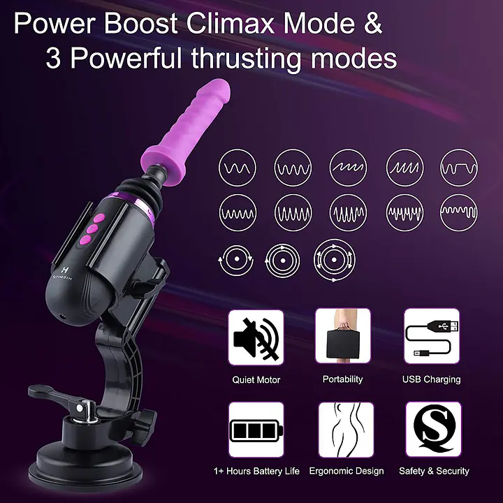 Міні секс-машина Hismith Mini Capsule Sex-Machine with Strong Suction Cup, потужна, перезаряджувана - Master