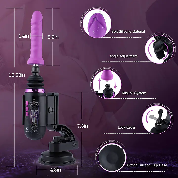 Міні секс-машина Hismith Mini Capsule Sex-Machine with Strong Suction Cup, потужна, перезаряджувана - Master
