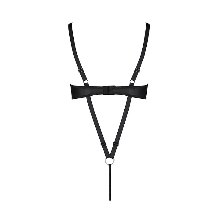 Боді з екошкіри Passion CELINE BODY S/M, black, з доступом, відкритий - Master