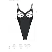 Боді з екошкіри Passion CELINE BODY S/M, black, з доступом, відкритий - Master