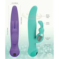 Вібратор-кролик з сенсорним управлінням і ротацією Touch by SWAN - Duo Teal, глибока вібрація - Master