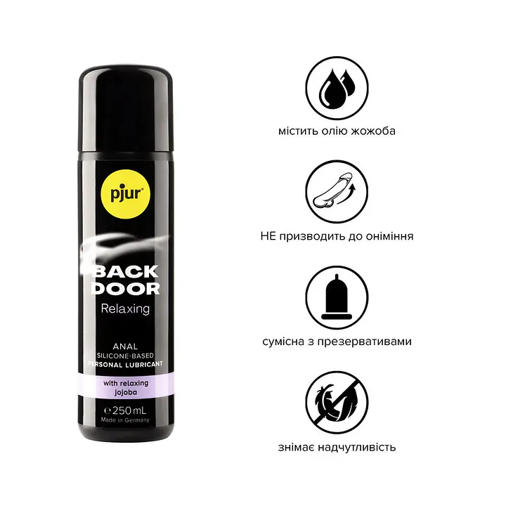 Анальна змазка pjur backdoor anal Relaxing jojoba silicone 250 мл на силіконовій основі з олією жожоба - Master