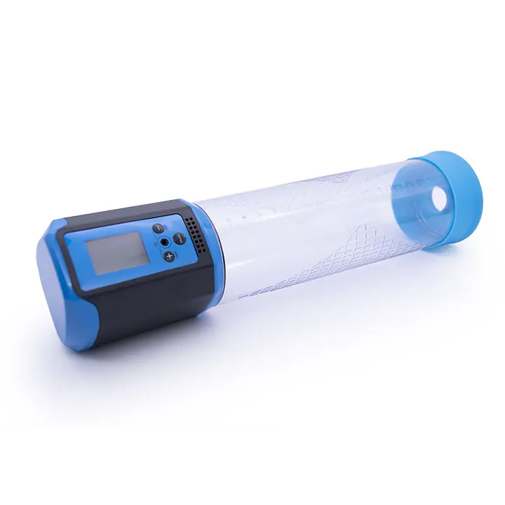 Автоматична вакуумна помпа Men Powerup Passion Pump Blue, LED-табло, перезаряджувана, 8 режимів - Master
