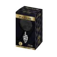 Металева анальна пробка Кролячий хвостик Alive Fluffy Twist Plug L Black, діаметр 3,8 см - Master