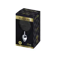 Металева анальна пробка Кролячий хвостик Alive Fluffy Plug S Black, діаметр 2,8 см - Master