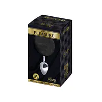 Металева анальна пробка Кролячий хвостик Alive Fluffy Plug M Black, діаметр 3,4 см - Master