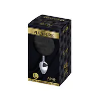 Металева анальна пробка Кролячий хвостик Alive Fluffy Plug L Black, діаметр 3,9 см - Master