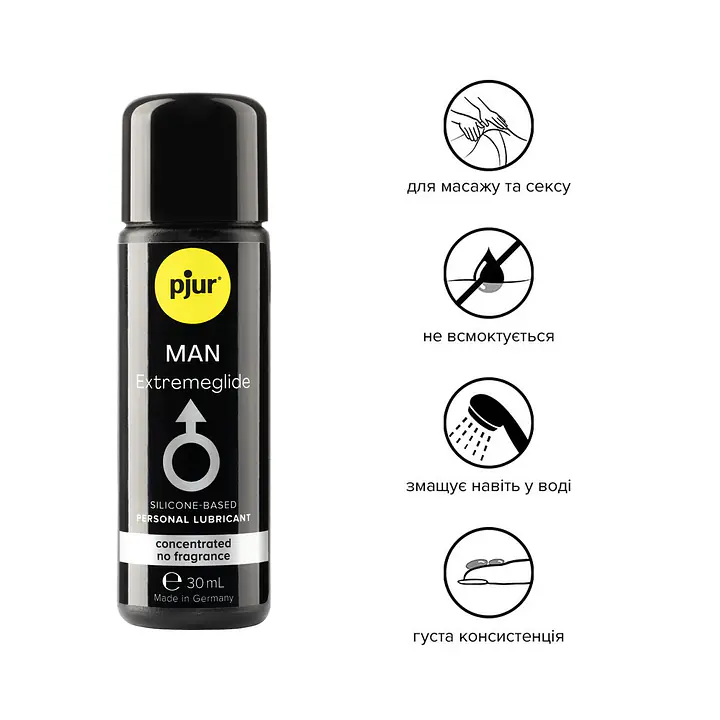 Густа силіконова змазка pjur MAN Premium Extremeglide 30 мл із тривалим ефектом, економна - Master